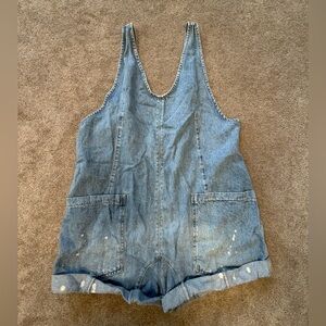 Free People Denim Shortalls